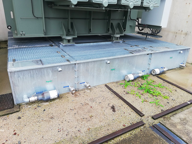 Trafo-Ölauffangwanne mit Ölfilter