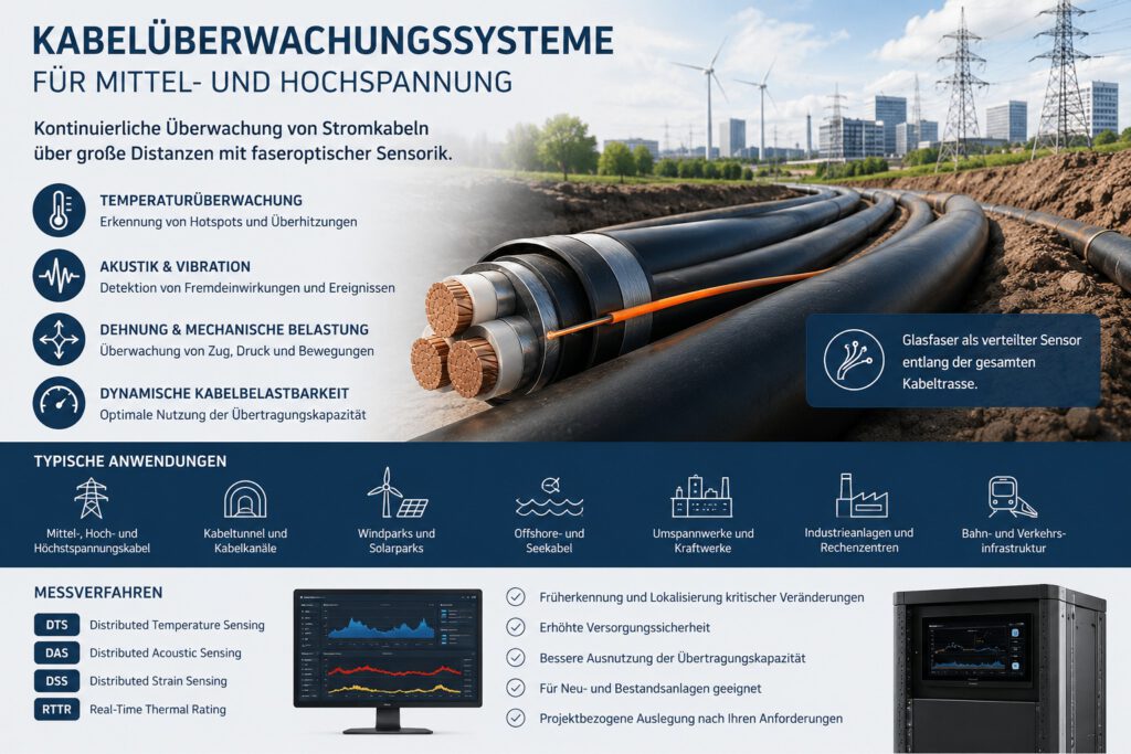 Kabelüberwachung für Energienetze und Stromtrassen